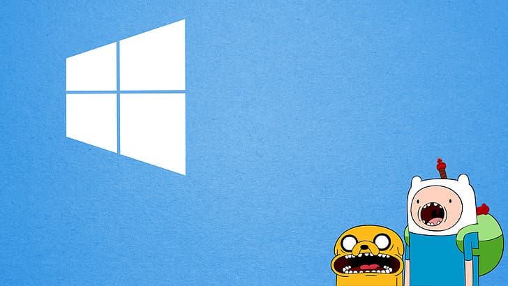 Windowsのロゴ、アドベンチャータイム、フィンの願い、ジェイク・ザ・ドッグ、 HDデスクトップの壁紙