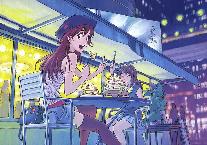 Asuka Langley Soryu, garotas de anime comendo, garotas de anime, Neon Genesis Evangelion, HD papel de parede