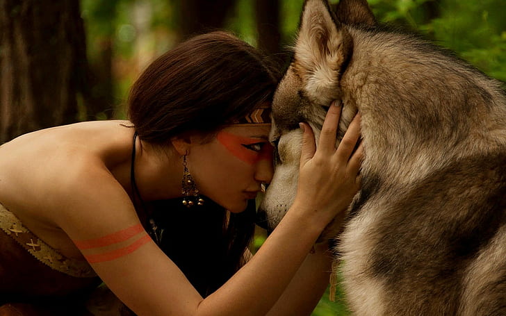 코스 프레, Mononoke 공주, 늑대, 여자, 갈색 머리, HD 배경 화면