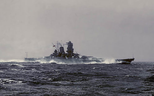 Warships, Battleship, Japanese Battleship Yamato, Warship, HD wallpaper HD wallpaper