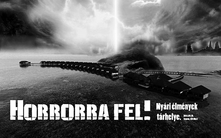 Horroora Fel 벽지, 타이포그래피, 풍경, 디지털 아트, 흑백, HD 배경 화면