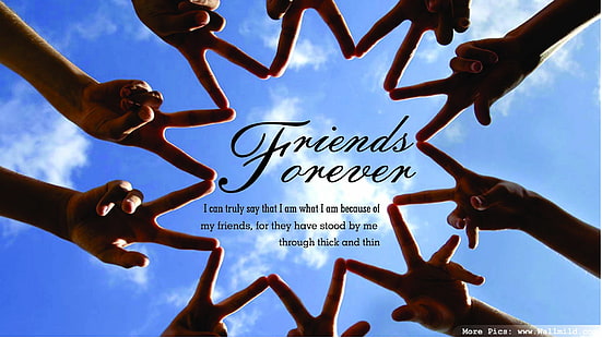 cloud, finger, friend, friendship, hand, quotes, HD wallpaper HD wallpaper