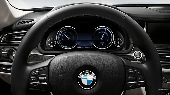 BMW 7, volante, automóvil, interior del automóvil, vehículo, Fondo de pantalla HD HD wallpaper