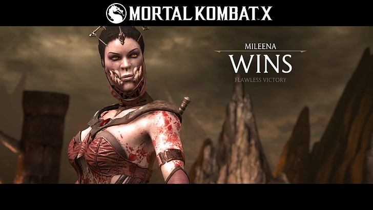 Mortal Kombat X digital wallpaper, Mileena, Mileena (Mortal Kombat), Mortal Kombat X, vampires, blood, HD wallpaper