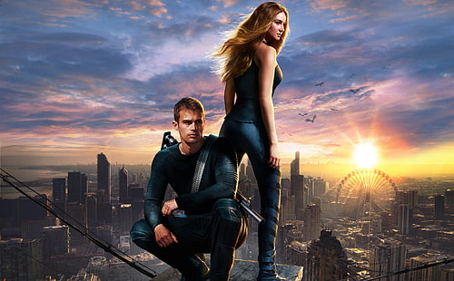 Divergent (2014), Divergent, Movies, Other Movies, Movie, Chicago, 2014, Divergent, Shailene Woodley, Theo James, HD тапет HD wallpaper