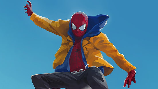 Spiderman en el verso araña, 2018 películas, películas, Spiderman, películas animadas, hd, artista, obras de arte, artstation, Fondo de pantalla HD HD wallpaper