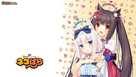 cat girl, Vanilla (Neko Para), Neko Para, Chocolat (Neko Para), nekomimi, Sayori, Neko Works, HD wallpaper HD wallpaper