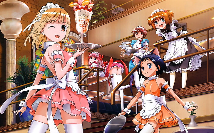 Mädchen Genius Mahjong HD niedlichen Anime Wallpaper 05, Mädchen Charakter trägt Mädchen Kleid Tapete, HD-Hintergrundbild