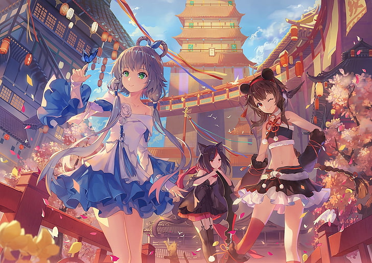 hanasa, anime girls, Luo Tianyi, HD wallpaper