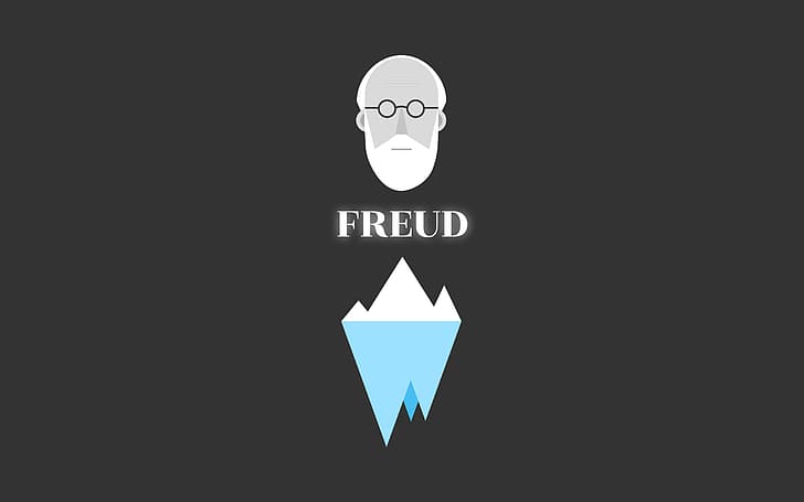 Sigmund Freud, psicologico, celebrità, scienza, minimalismo, sfondo scuro, semplice, vettoriale, mente, Sfondo HD