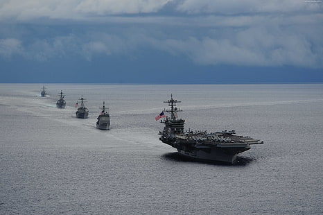 Marina degli Stati Uniti, CVN-71, portaerei, Big Stick, USS Theodore Roosevelt, TR, Nimitz, convoglio, Sfondo HD HD wallpaper