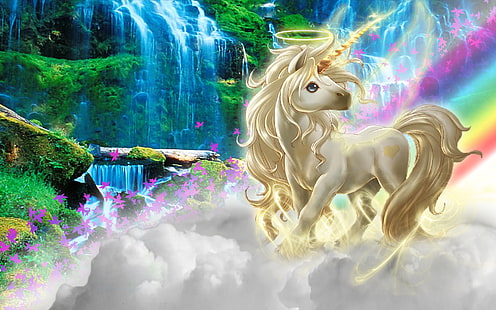 animal, horse, magical, unicorn, HD wallpaper HD wallpaper