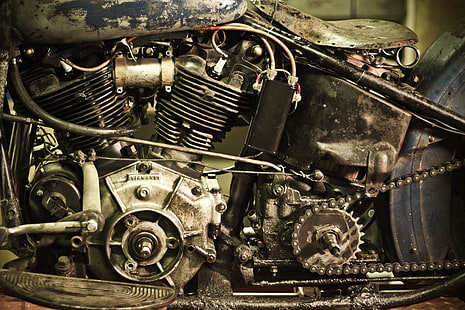 gray motorcycle engine, motorcycle, HD wallpaper HD wallpaper