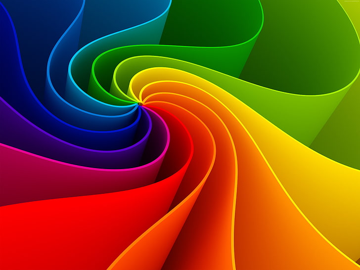 colorful, abstract, spiral, HD wallpaper