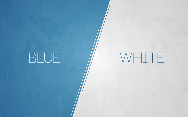 biało-niebieskie logo, abstrakcyjne, nowoczesne, vintage, minimalizm, niebieski, biały, sztuka cyfrowa, Tapety HD