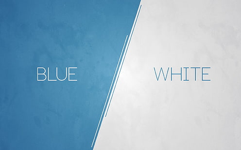 logotipo branco e azul, abstrato, moderno, vintage, minimalismo, azul, branco, arte digital, HD papel de parede HD wallpaper