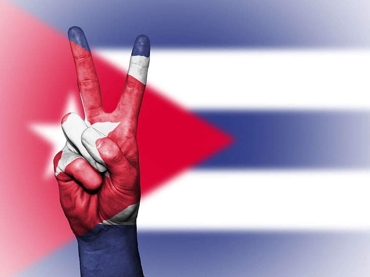 background, banner, colors, country, cuba, ensign, flag, graphic, hand, icon, nation, national, peace, state, symbol, tourism, travel, HD wallpaper