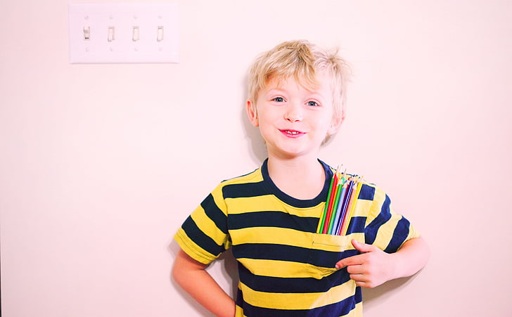 Always Be Ready For A Little Creativity, boy's yellow and blue striped crew-neck T-shirt, Cute, Colorful, Happy, Color, Love, Artistic, Student, Life, School, Family, Utah, Pride, happiness, Images, Colour, child, friend, kids, Photographer, equality, creativity, Kindergarten, colores, cores, highresolution, multicolor, visual, coloredpencils, diversity, HD wallpaper