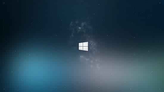 Windows 10, minimalisme, bleu, logo, frais, fond de fumée, Windows 7, Chill Out, numérique, art numérique, Fond d'écran HD HD wallpaper
