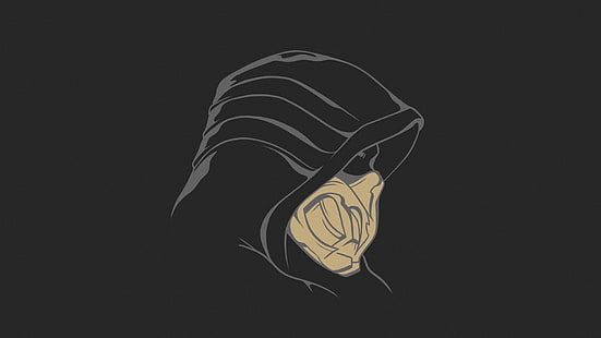 Mortal Kombat, Mortal Kombat 11, einfacher, einfacher Hintergrund, Skorpion (Charakter), HD-Hintergrundbild HD wallpaper
