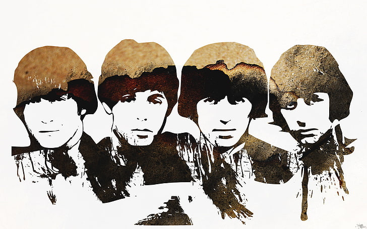 The Beatles illustration, music, figure, The Beatles, rock, legends, Beatles, talent, HD wallpaper