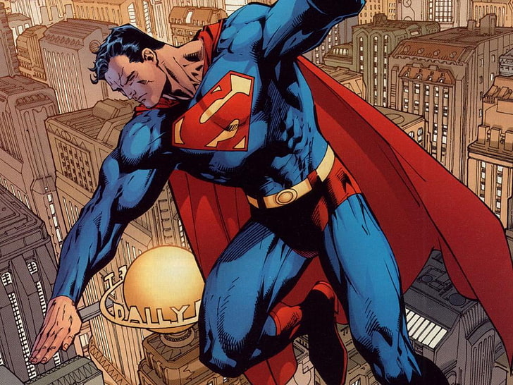 Jim Lee Superman, ilustracja Supermana, kreskówki, kreskówki, superman, Tapety HD