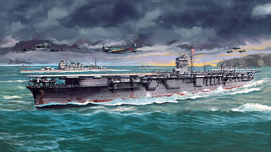  aircraft carrier, IJN, hiryu, HD wallpaper HD wallpaper
