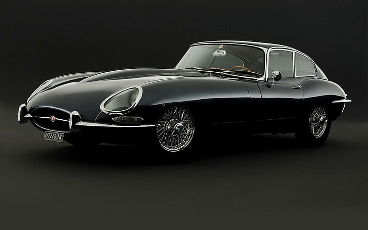 Jaguar E-Type, carro esportivo vintage preto, carros, 1920x1200, jaguar, jaguar e-type, HD papel de parede