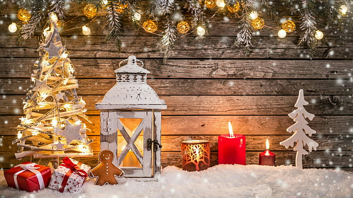 christmas, christmas decoration, candle, candle light, candlelight, lantern, christmas ornament, christmas gift, light, christmas lights, HD wallpaper