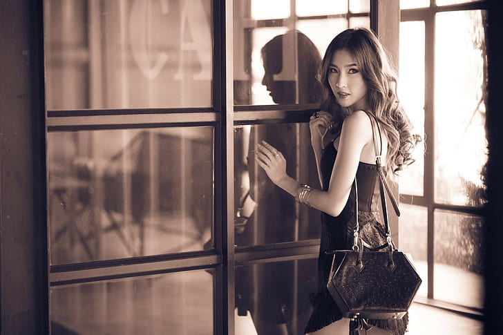 Atita Wittayakajohndet, Asian, Ohly นางแบบซีเปีย Thailand model, วอลล์เปเปอร์ HD