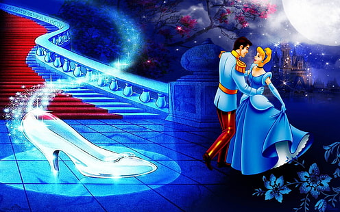 Cartoon Cinderella And Cartoon Cinderella And Prince Charming Dancing Movie Poster Disney Wallpaper Hd 1920 × 1200, วอลล์เปเปอร์ HD HD wallpaper