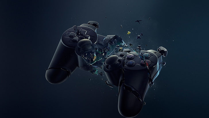 game, controller, explosion, technology, playstation, ps3, HD wallpaper