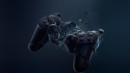 game, controller, explosion, technology, playstation, ps3, HD wallpaper HD wallpaper