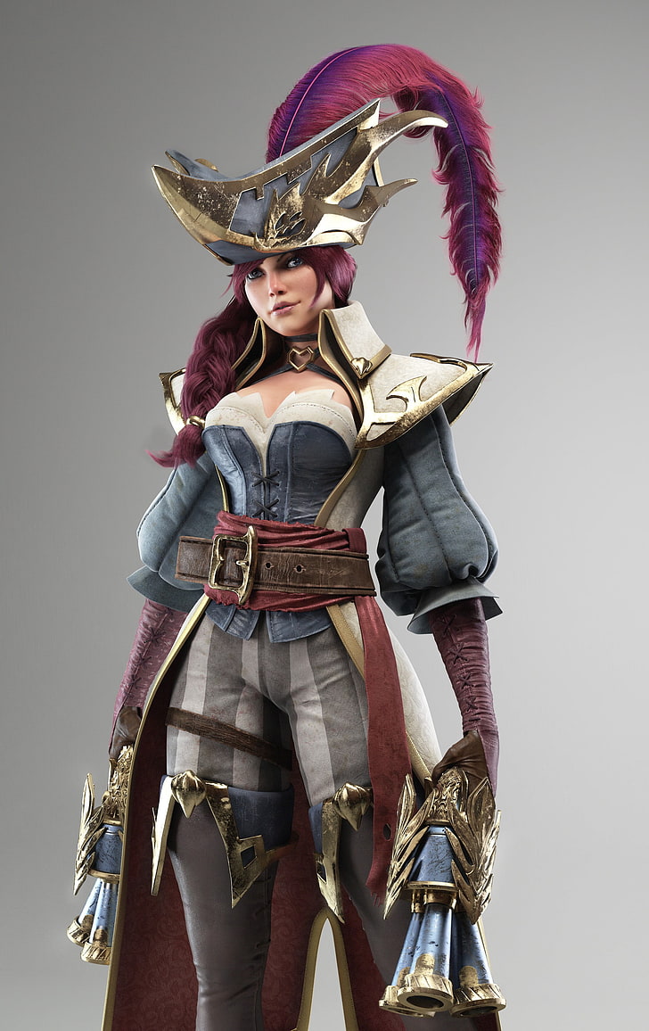 Costume cosplay Miss Fortune, 2D, fan art, League of Legends, Fond d'écran HD, fond d'écran de téléphone