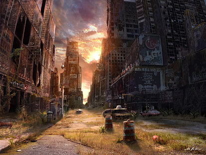 Fallout, New York, Post Apocalyptic, Sci Fi, Times Square, Vladimir Manyuhina, HD wallpaper HD wallpaper