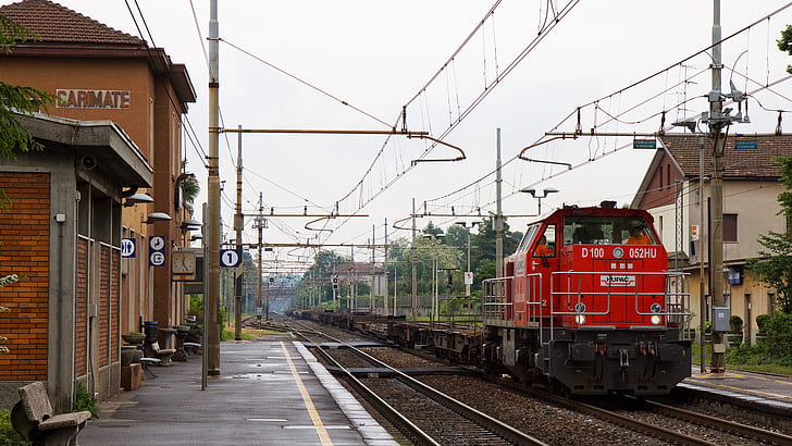 pociąg, kolej, stacja kolejowa, Tapety HD