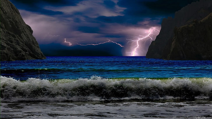 sfondo di onde del mare, paesaggio, spiaggia, mare, tempesta, natura, Sfondo HD