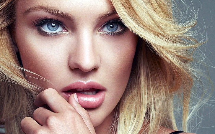 wanita, rambut panjang, mata, bibir, Candice Swanepoel, model, Wallpaper HD