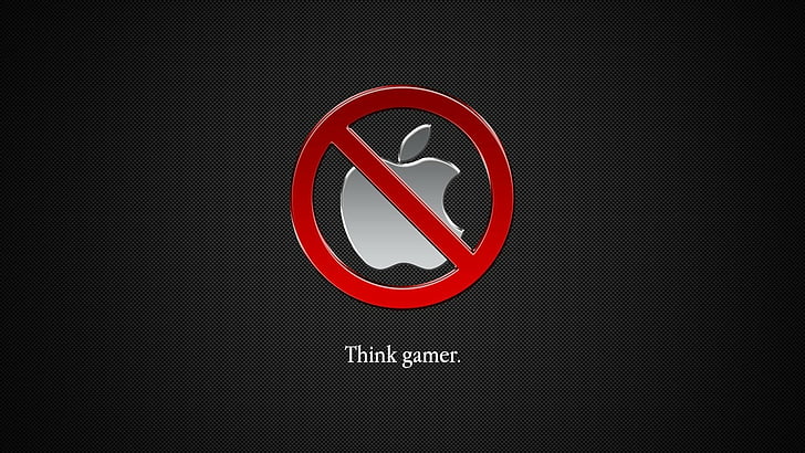 anti apple, apple, background, logos, mac, simple, HD wallpaper