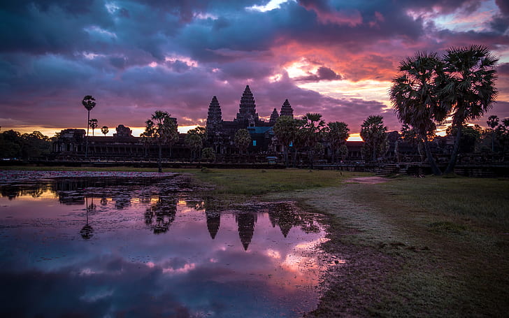Angkor Wat, Camboya, hinduismo, templo, Fondo de pantalla HD