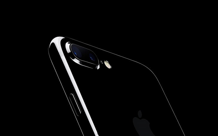 jet black iPhone 7 Plus, apple, iphone 7, desain, Wallpaper HD