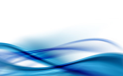 青い曲線、青と白のイラスト、抽象、青、波、線、 HDデスクトップの壁紙 HD wallpaper