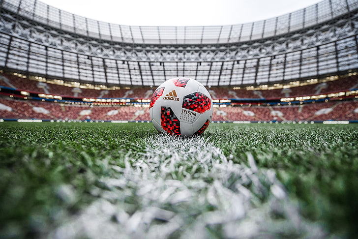 white and red soccer ball, The ball, Sport, Football, Russia, Adidas, 2018, Stadium, World Cup, FIFA, Luzhniki, Cup, World Cup 2018, The world Cup 2018, Adidas Telstar 18, Telstar 18, Adidas Telstar, Telstar, Russia 2018, FIFA World Cup 2018, The world Cup in Russia, The official soccer ball of world Cup 2018, The Main Stadium, Stadium of the country, Stadium 