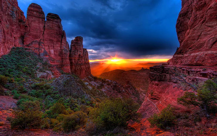 Sunset Cathedral Rock Sedona Arizona Desktop HD Wallpaper per telefoni cellulari Tablet e PC 1920 × 1200, Sfondo HD