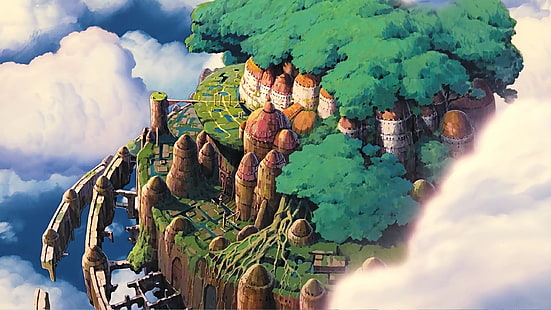 Studio Ghibli, anime, Laputa: Gökyüzünde Kale, HD masaüstü duvar kağıdı HD wallpaper