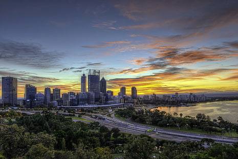 New York City, città, paesaggio urbano, Australia, Perth, Sfondo HD HD wallpaper