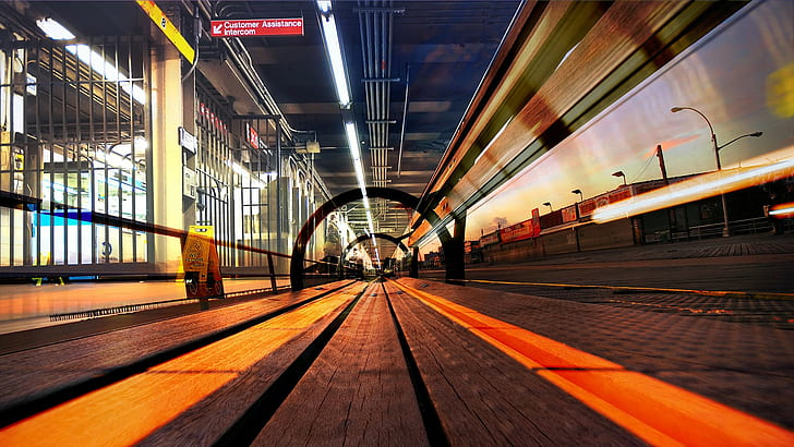 Bench Subway HD, carretera de asfalto, paisaje urbano, banco, metro, Fondo de pantalla HD