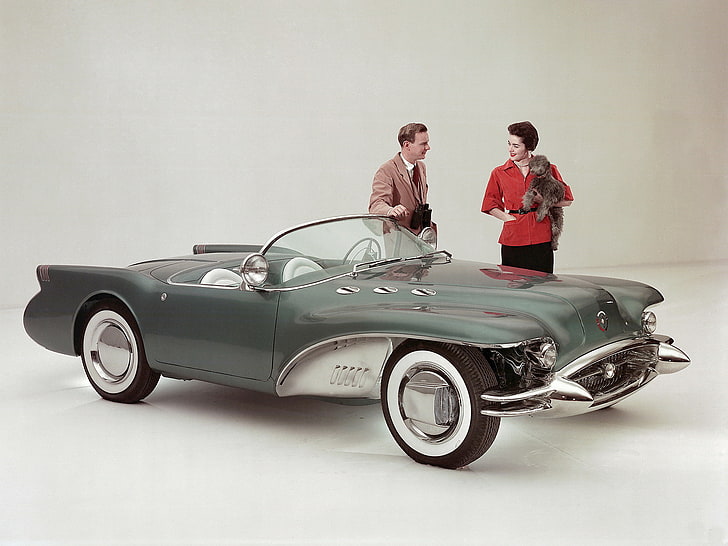 1954, buick, mobil, konsep, retro, supercar, wildcat, Wallpaper HD