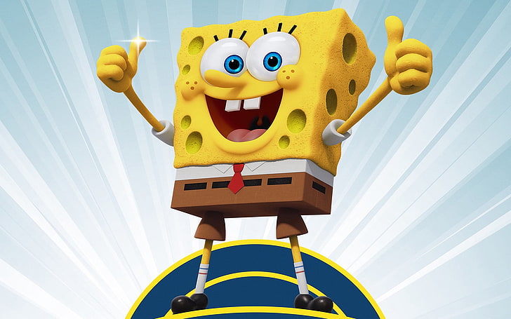 Wallpaper Spongebob Squarepants, film spongebob, spons keluar dari air, seni, Wallpaper HD
