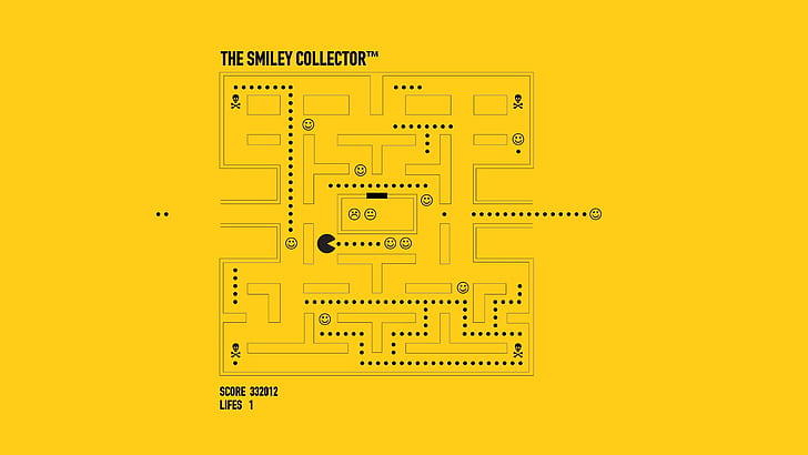 Pacman Yellow HD, колекционерът на усмивки, видео игри, жълт, pacman, HD тапет
